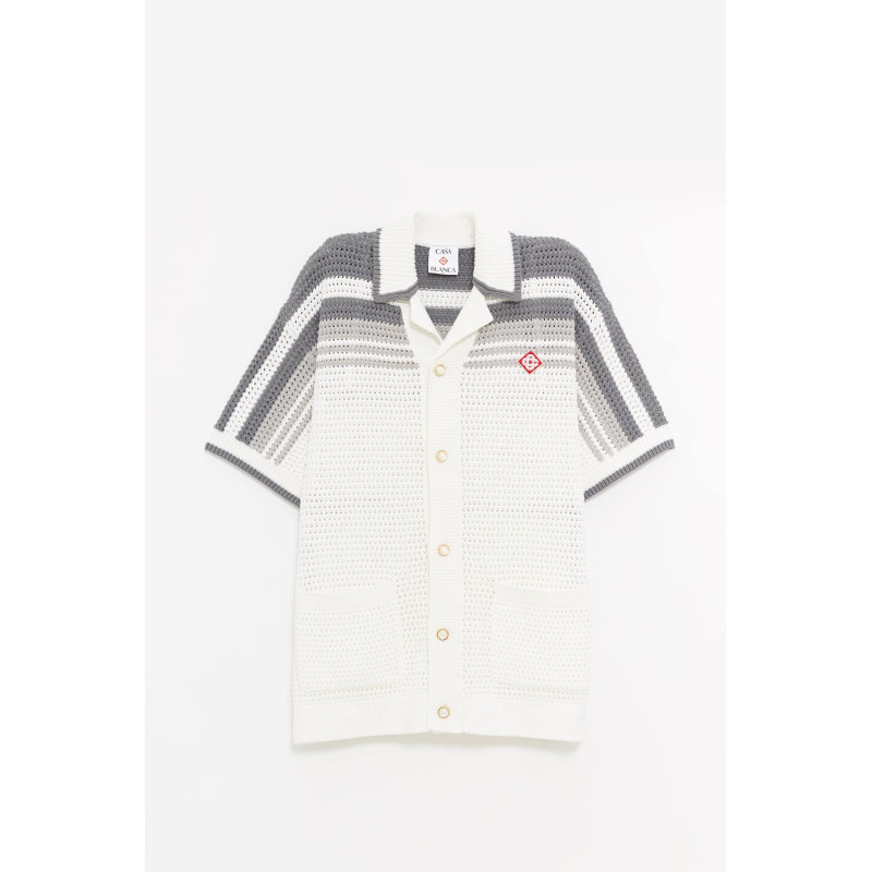 CASABLANCA WHITE GREY CROCHET SHIRT